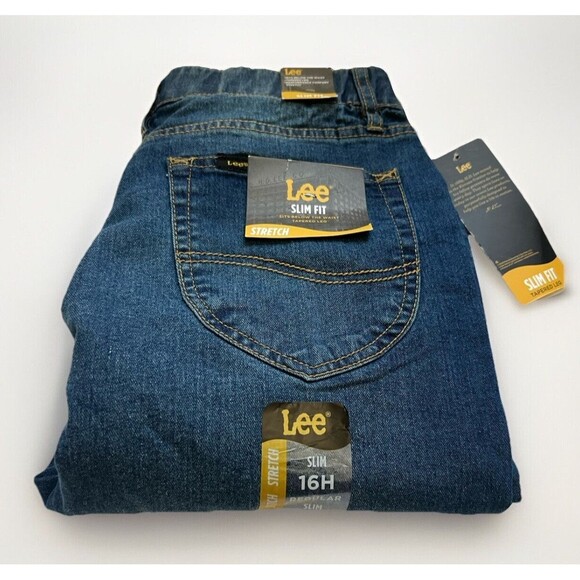 Lee Jeans Blue Denim Slim Fit Straight Leg Size 16 H X-Treme Comfort Band waist - Picture 6 of 6